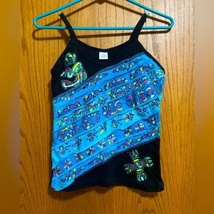 Yeti Stitchers Artistic Hand-painted tank top. Size XS/S